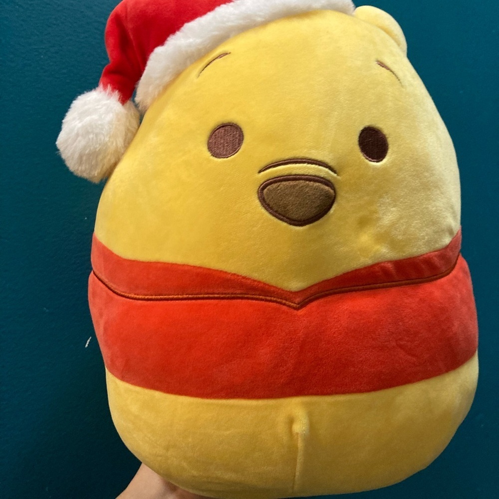 Squishmallows disney winnie the pooh with Red Santa Hat
